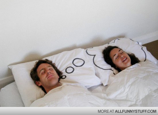 View joke - Husband dreaming pillow. This guy deserves a medal.