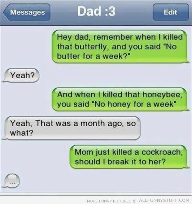 View joke - Hey dad, remember when I killed that butterfly, and you said 